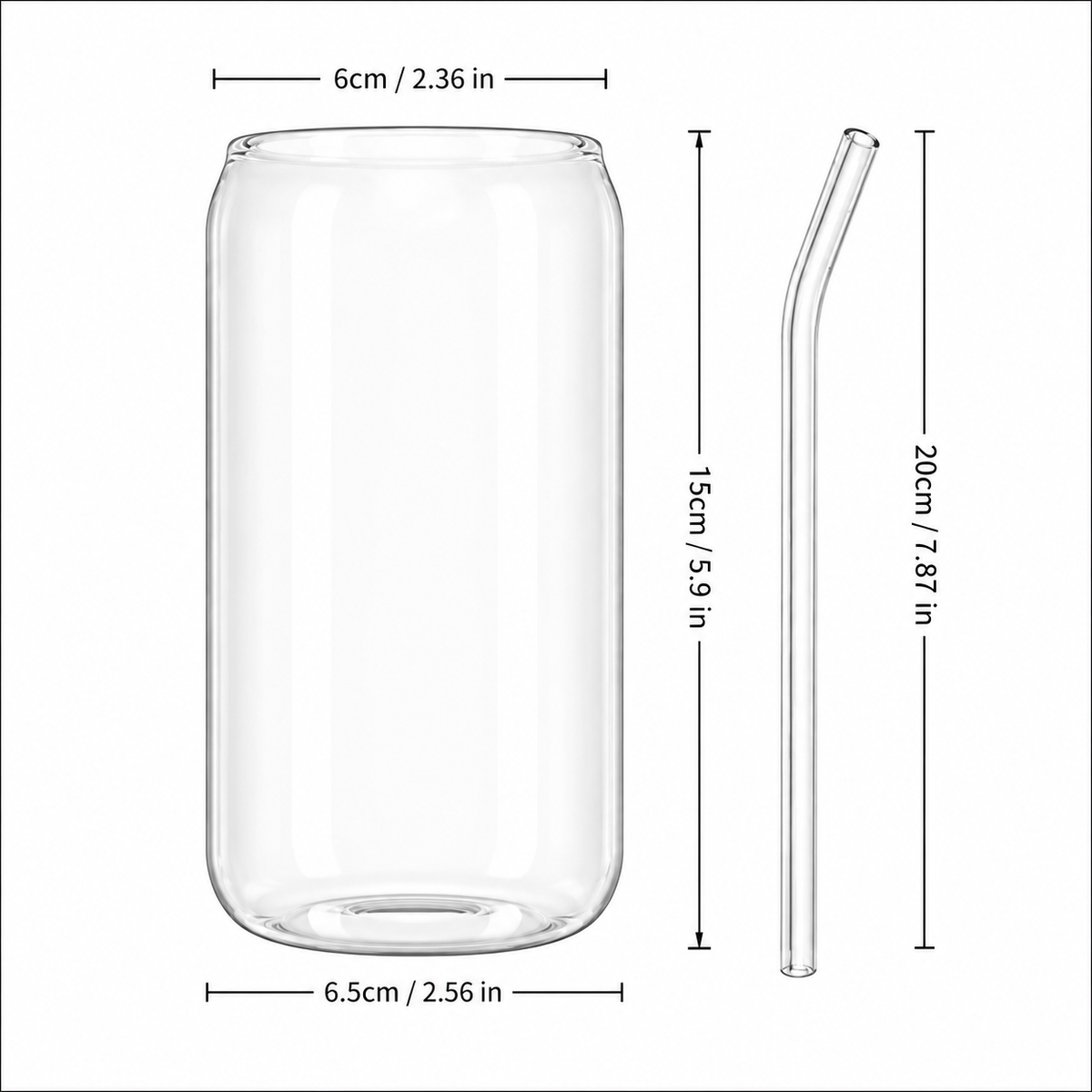 16 oz glass - 350 ml (met vulling)